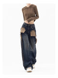 Vintage Patchwork High Waist Wide Leg Jeans