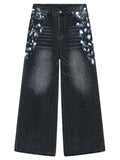 Chic Y2K Retro Graffiti Wide Leg Jeans