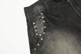 Y2K Rivets Washed Lightning Jorts
