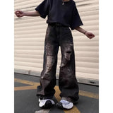 Vintage Cool Ripped Loose Fit Wide Jeans