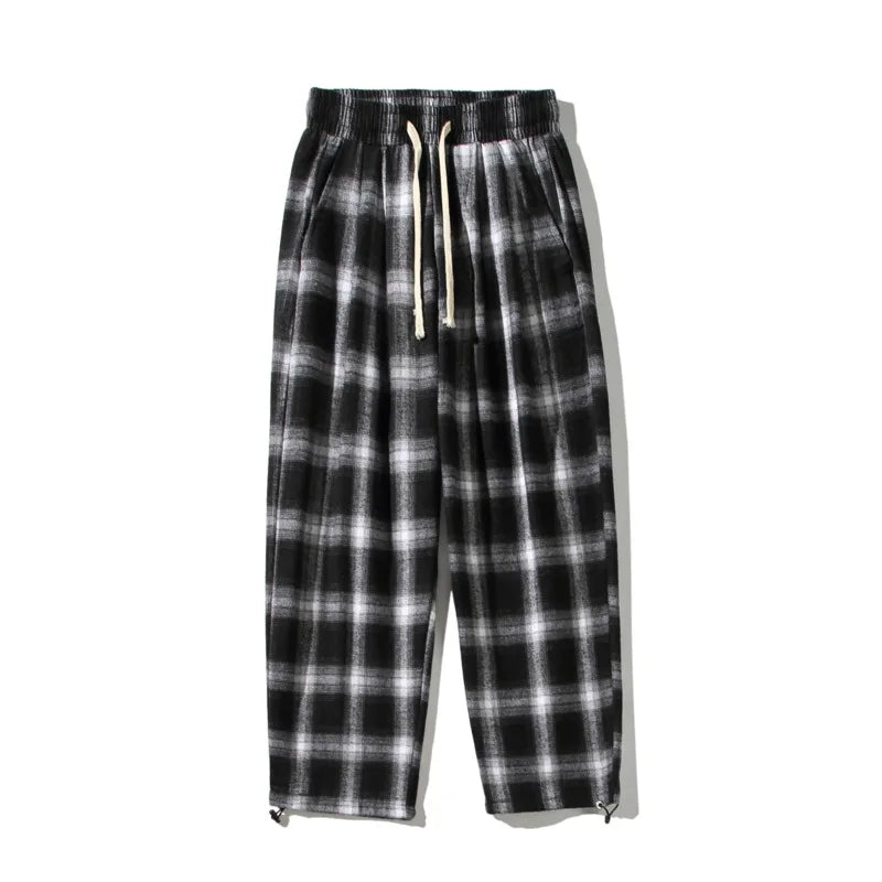 Retro Plaid Loose Fit Pants