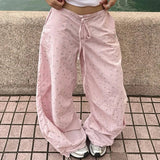 Straight & Sleek Pink Star Print Cool Pants