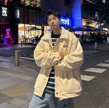 Korean Velvet Fur Collar Padded Parka Jacket