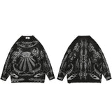 Effortless Rose Eye Scorpion Print Knitted Sweater