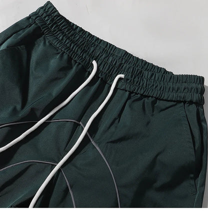 Elastic Waist Baggy Striped Joggers