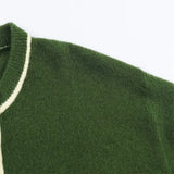 Stylish Contrasting Color Trim Knit Cardigan