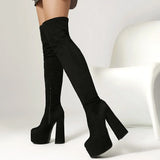 Minimalist Pointed Toe Square High Heels Boots