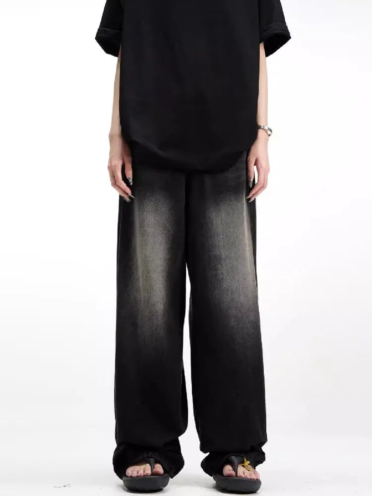 Retro Cool Whiskers Black Washed Jeans