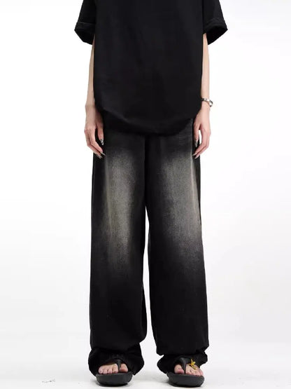 Retro Cool Whiskers Black Washed Jeans