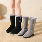 Classic Mid Calf Plush Snow Zipper Boot