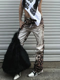 Leopard Print Low Rise Flared Jeans