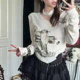 Vintage Grunge Gothing Distressed Ribbed Sweater