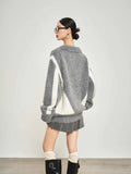 Luxurious Gray Comfort Mohair Knit Sweater