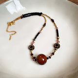 Handmade Bohemian Beaded Tiger Eye Necklace