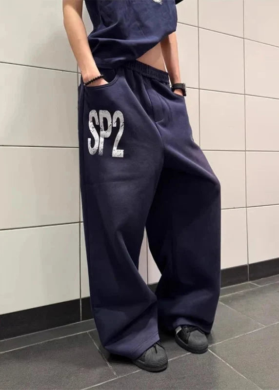 High-Quality Oversized Letter Print Dance Jogger