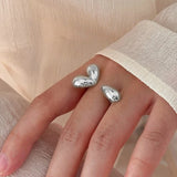Golden Heart Water Drop Ring