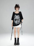 Y2K Gothic Summer Letter Print Casual T-Shirt