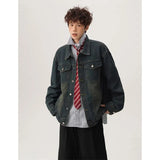 Trendy Blue Free Draping Casual Denim Jacket