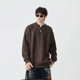 Streetwear Winter Mock Neck Knit Sweatshirt