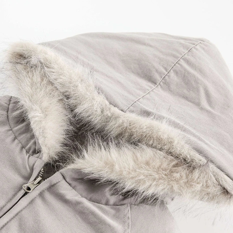 Y2K Winter Thick Padded Parkas with Furr Jacket