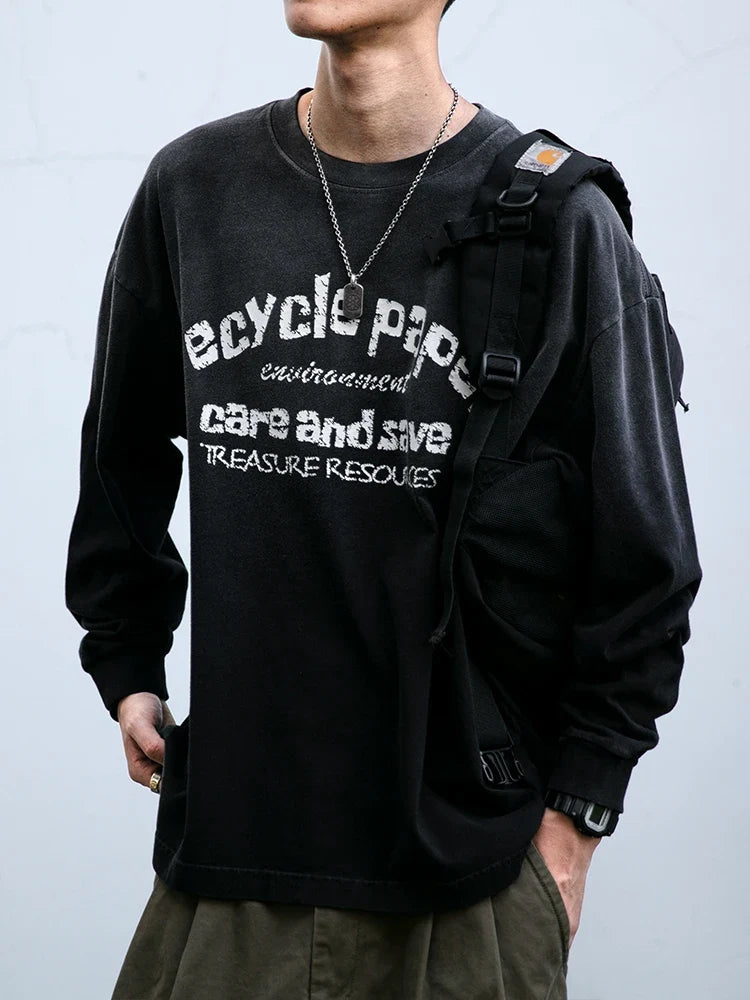 Stylish English Printed Long Sleeve T-Shirt