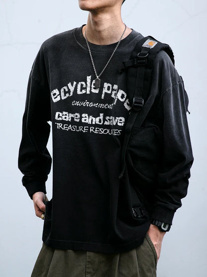 Stylish English Printed Long Sleeve T-Shirt