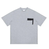 Trendy Leather Patchwork Double Pocket T-Shirt