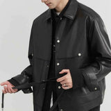 American Retro PU Leather Long-Sleeved Jacket