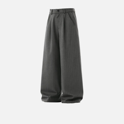 Old Money Style Stripe Wide Leg Suit Pants