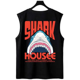 Bold Shark Print Sleeveless T-Shirt