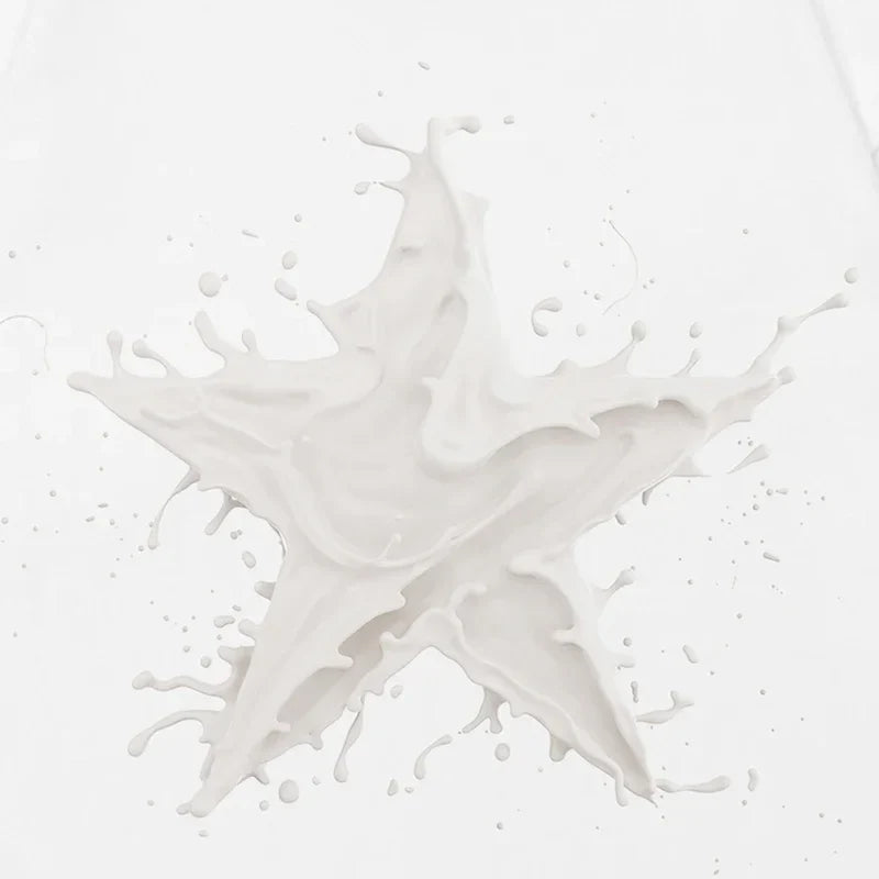 Splashing Milk Star Graphic T-shirt