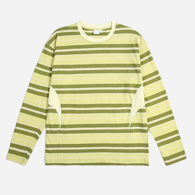 Striped Japanese Minimalist Long Sleeve T-Shirt