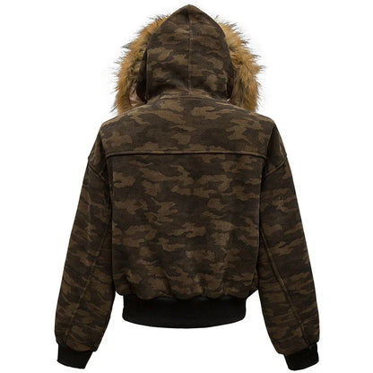 Winter Camouflage Fox Fur Collar Parkas Jacket