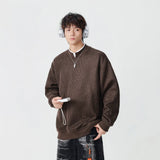 Streetwear Winter Mock Neck Knit Sweatshirt
