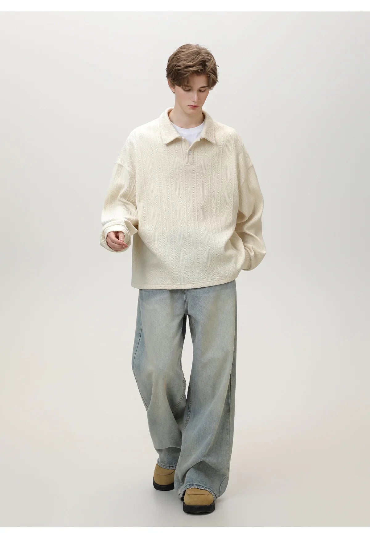 Casual Ancient Money Lapel Collar Sweatshirt