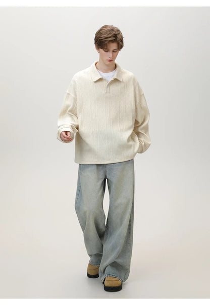 Casual Ancient Money Lapel Collar Sweatshirt
