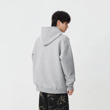 Minimalist Embroidered Logo Casual Hoodie