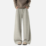 Modern Simple Solid Color Striped Pants