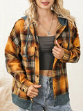 GypsyLady Orange Plaid Hooded Jacket