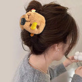 Adorable Cartoon Capybara Plush Hair Clips