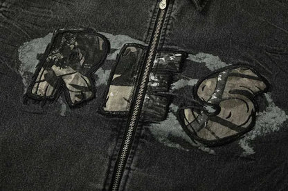 Trendy Y2K Camouflage Printed Denim Jacket