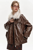 Elevated Comfort Plush Warm Winter Leather Jacket