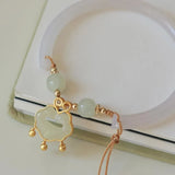 Luxury Vintage Imitation Jade Beaded Bracelet