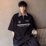 Stylish Loose Lapel Casual Short Sleeve Polo T-shirt