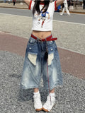 Vintage High Waist Ripped Denim Jeans