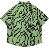 Irregular Stripes Graphic Printed Short Sleeve Shirt