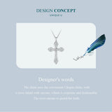 White Gold Plated Cross 925 Sterling Silver Necklace