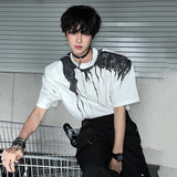 Ink Splash Round Collar Casual T-Shirt