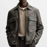 Black Slim Fit PU Leather Jacket