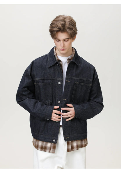 Vibrant Double Pocket Workwear Denim Jacket